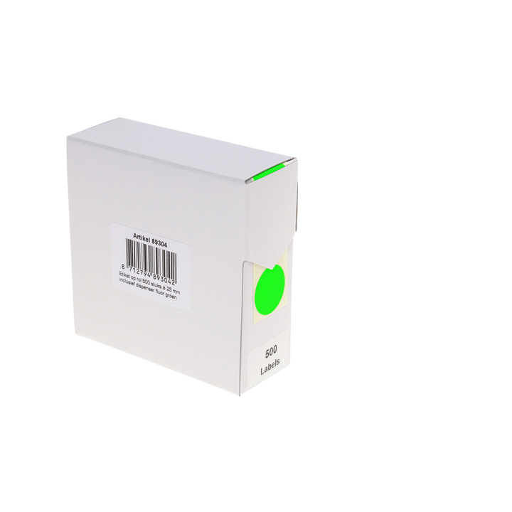 Etiket rillprint 25mm 500st op rol fluor groen(89304) - 0