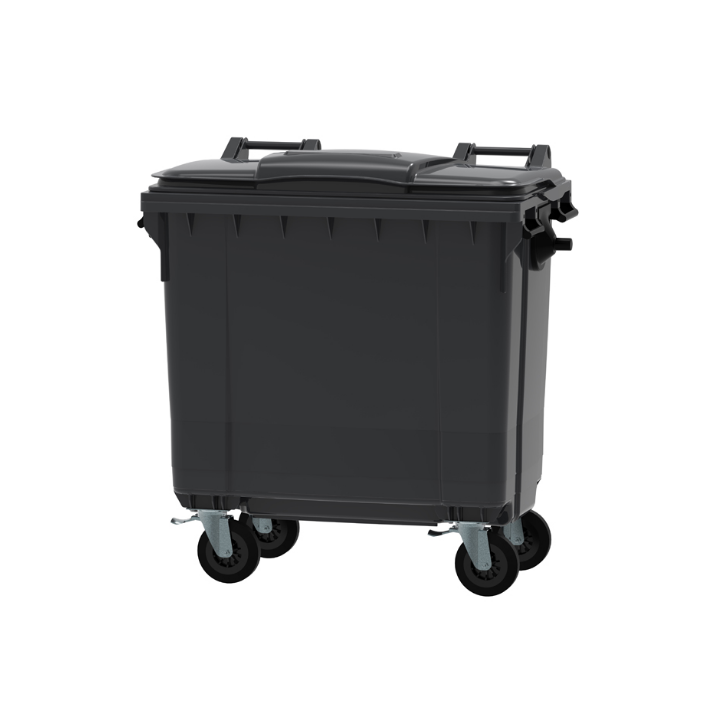 Container met vlak deksel, 770 liter, grijs, VB 770900 - 0