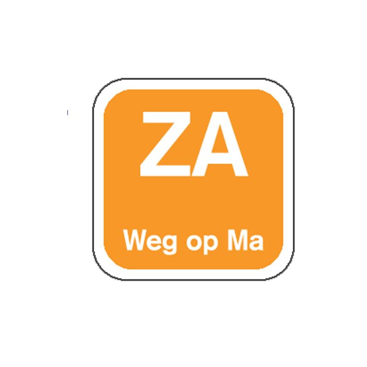 Etiketten ,19x19mm, Oranje, Za  Weg op Ma (1000 stuks) - 0