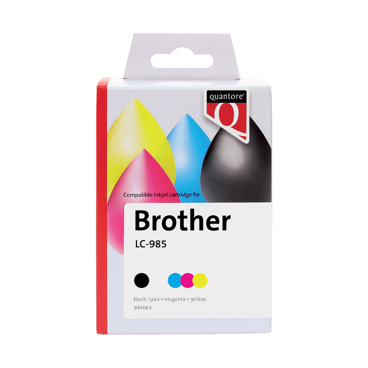 Inkcartridge quantore bro lc-985 zwart 3 kleuren(k10350pr) - 0