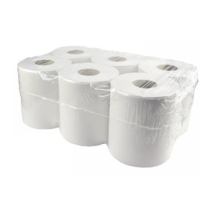 Neutral | Midi Poetsrol | 300 Meter | 1-Laags | Recycled | Wit (6 stuks) - 0