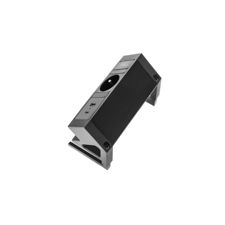 Filex, Power Desk Up 2.0, 1x 230V Frans, USB A+C, zwart - 2