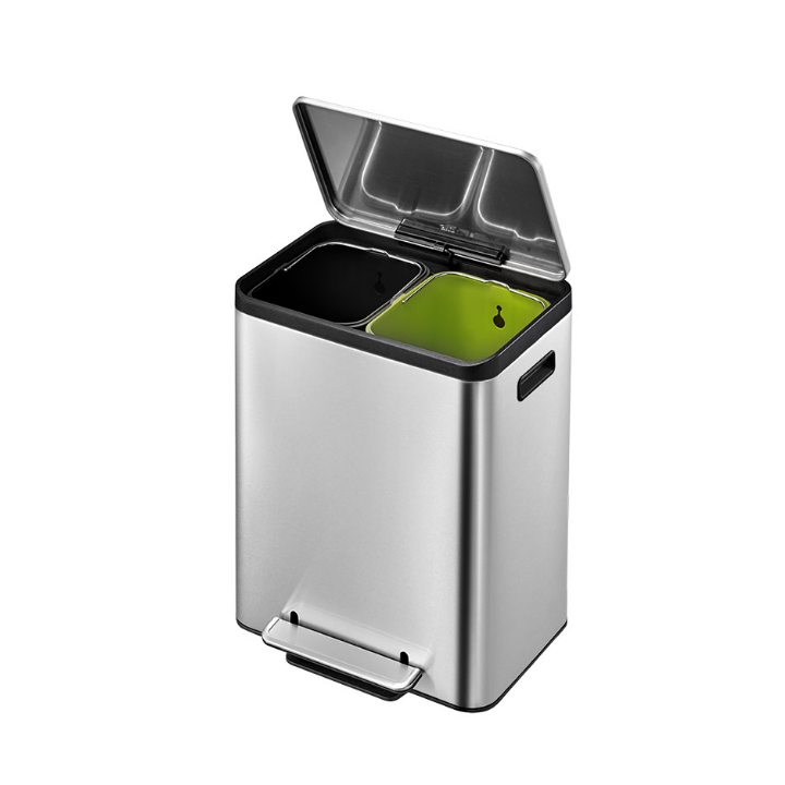 Eko Ecocasa, pedaalemmer, 2x15 liter, mat RVS, VB 912831 - 1