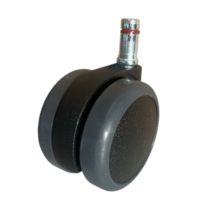 Wiel 65mm onbelast geremd rubber voor harde vloer, set/5 - 0