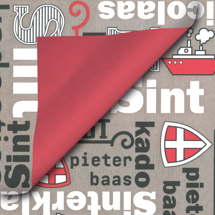 Cadeaupapier Sint, 50cm x 200 meter, D014, zilver - 0