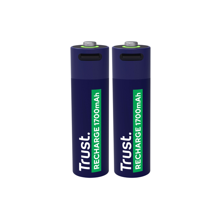 Batterij trust usb-c oplaadbaar aa 2 stuks(8713439255843) - 0