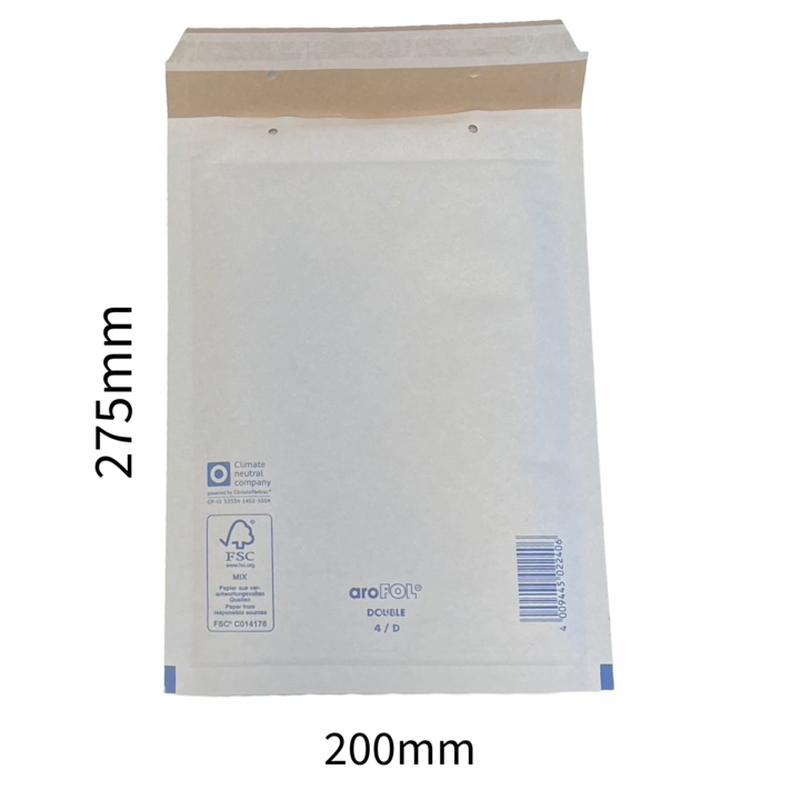 Luchtkussen enveloppen - 2 lagen - 170x260mm - 50 Stuks - Arofol - Wit - D4 - DLX J  - 3