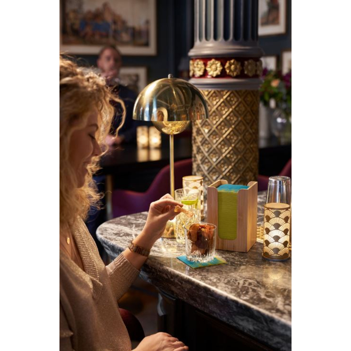 Duni | LED Lamphouder | 140x75mm | Kandelaar Peacock Gold | 181015 (4 stuks) - 3