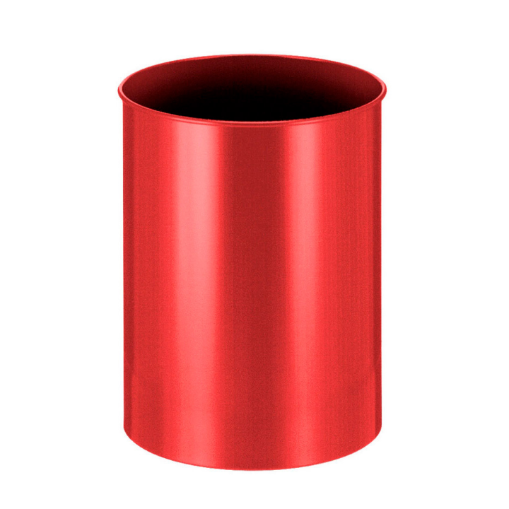 Metalen papierbak, rond, 30 liter, rood, VB 100300 - 0
