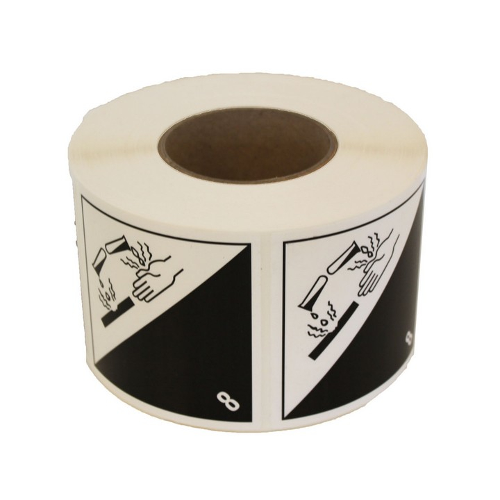 Etiket bijtende stoffen, PP, 102x102mm, permanent (1000 st) - 0