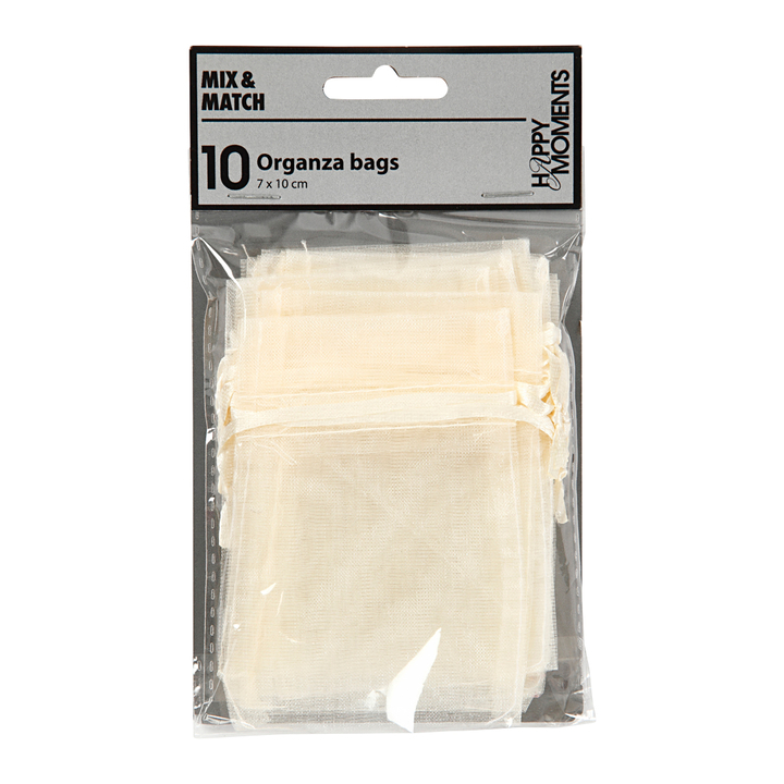 Organza zakjes creotime 7x10cm off-white(4743921) - 0