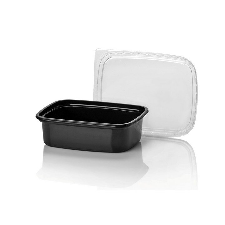 Bakjes, rechthoek, PP, 108x82x40mm, 200ml, zwart (1000 st.) - 0