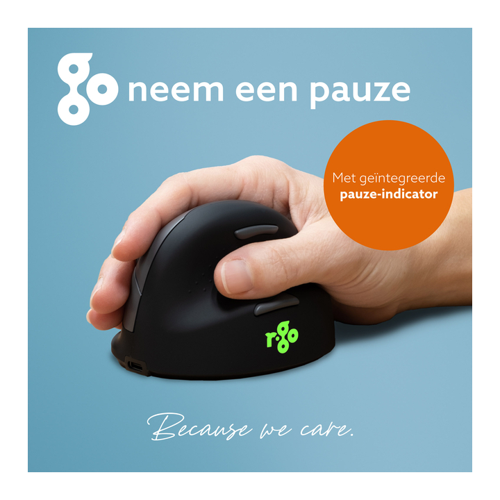 Muis r-go he muis draadloos groot rechts zwart(rgohelawl) - 2