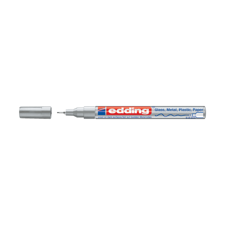 Viltstift edding 780 lak perm rond 0.8mm zilver - 0