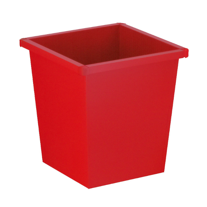 Metalen papierbak, vierkant, 27 liter, rood, VB 102700 - 0