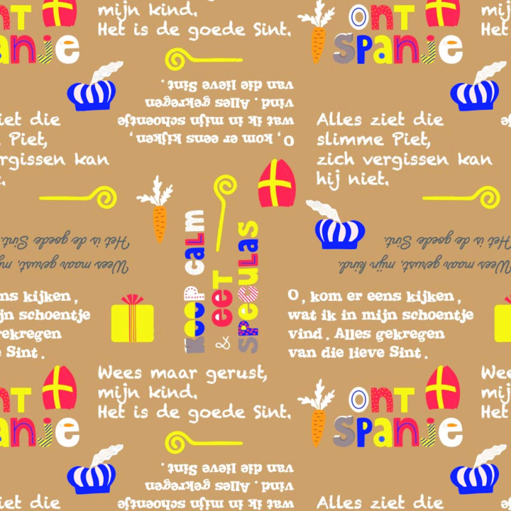 Cadeaupapier Sint, 30cm x 200 meter, D043, brons - 0