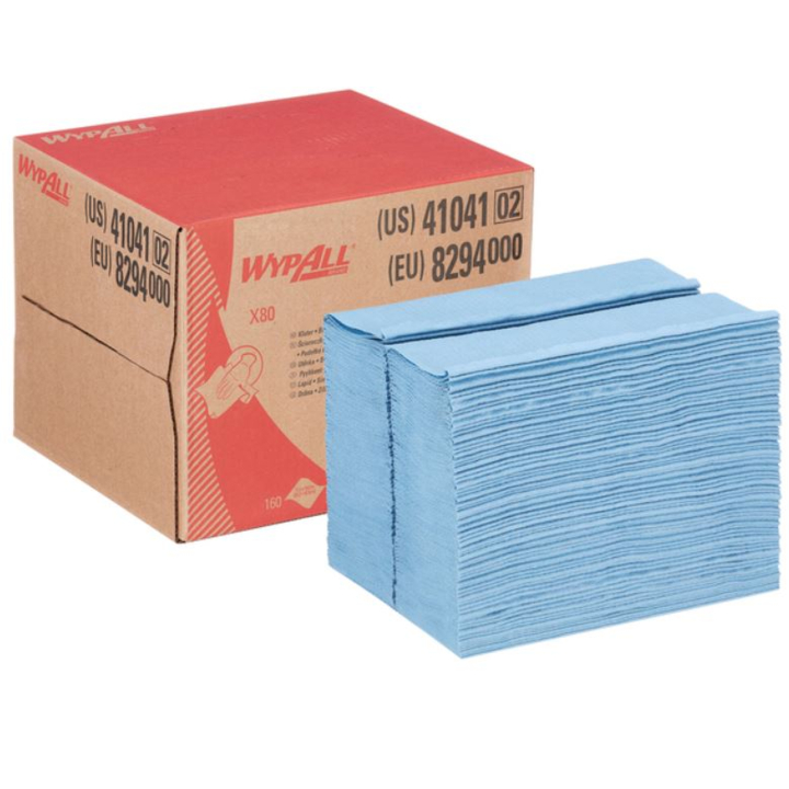 WypAll X80 PowerClean | Poetsdoek In Draagdoos | 28x43cm | 1-Laags | Blauw | 8294 (180 stuks) - 1