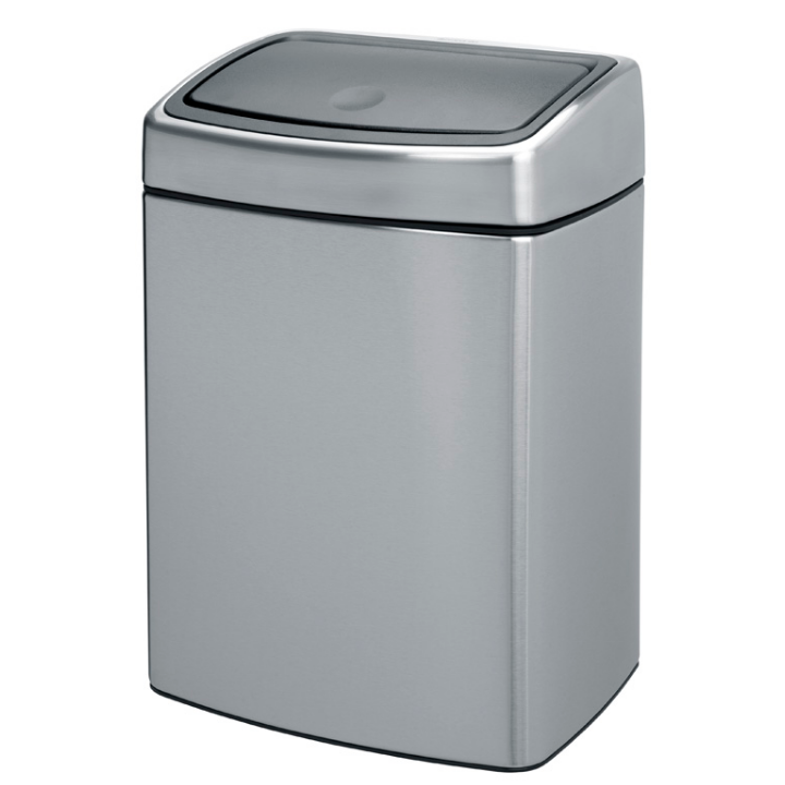 Brabantia Touch Bin, afvalbak, 10 liter, mat RVS, VB 477225 - 0