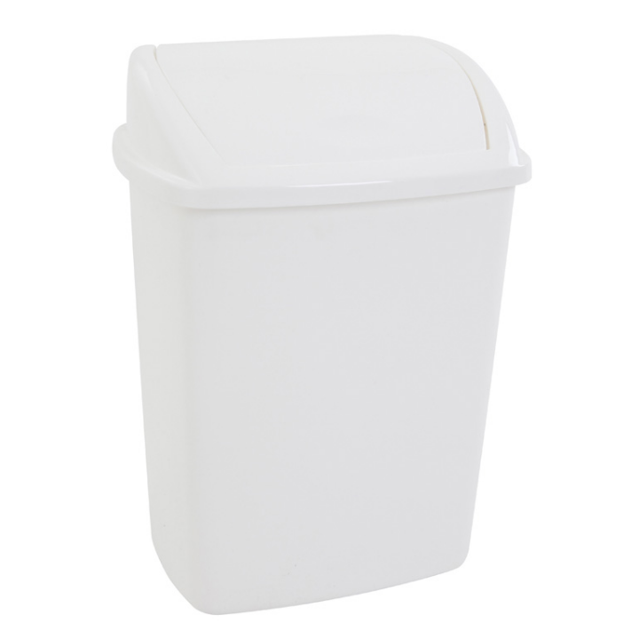 Afvalbak met swingdeksel, 26 liter, wit, VB 200842 - 0