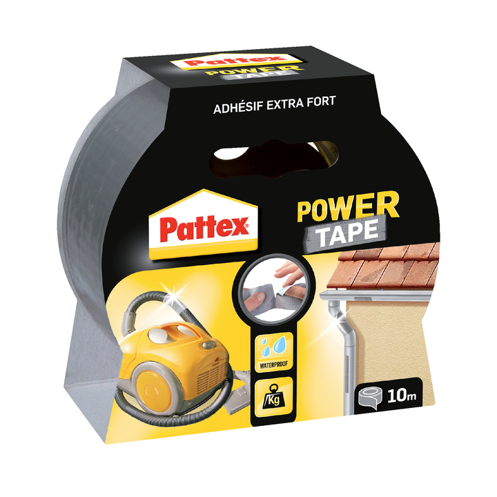 Plakband pattex power tape 50mmx10m grijs - 1