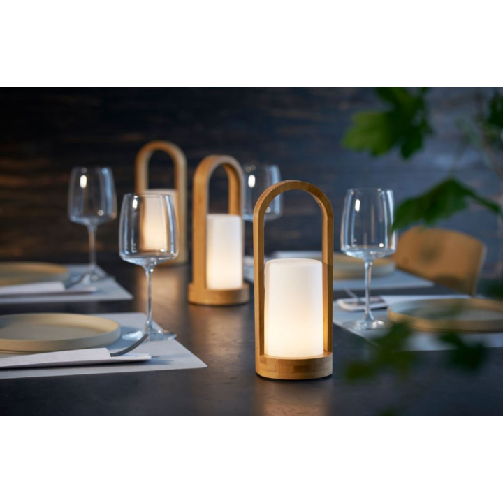 Duni | LED Lamphouder | 240x110mm | Easy Bamboe White | 183179 (4 stuks) - 2