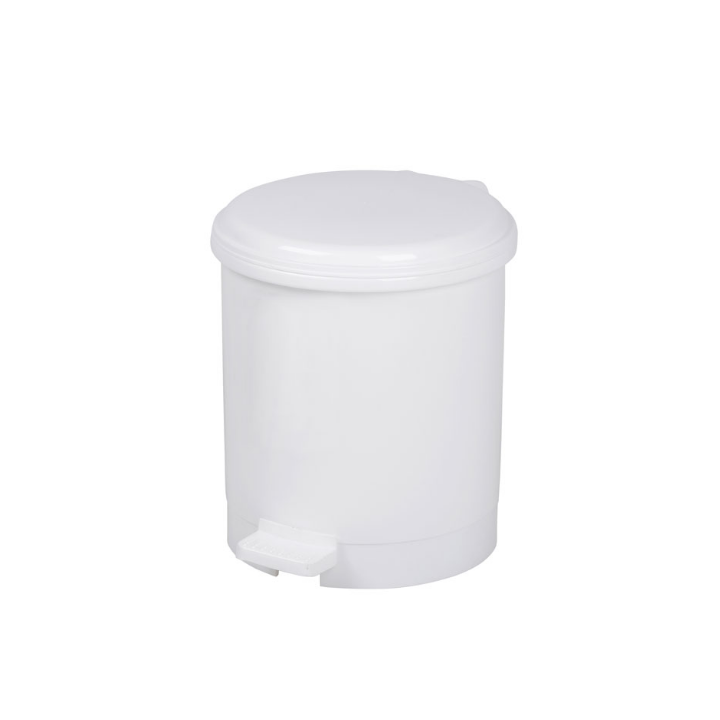 Kunststof pedaalemmer, 6 liter, wit, VB 001862 - 0