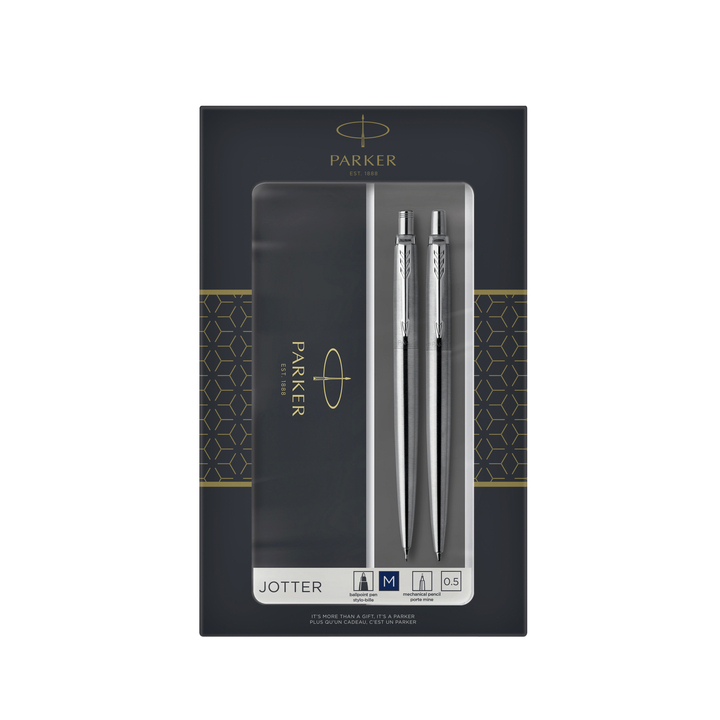 Balpen en vulpotlood parker jotter steel ct(2093256) - 0