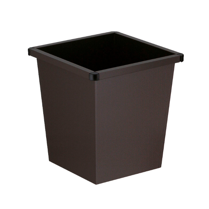 Metalen papierbak, vierkant, 27 liter, zwart, VB 102700 - 0