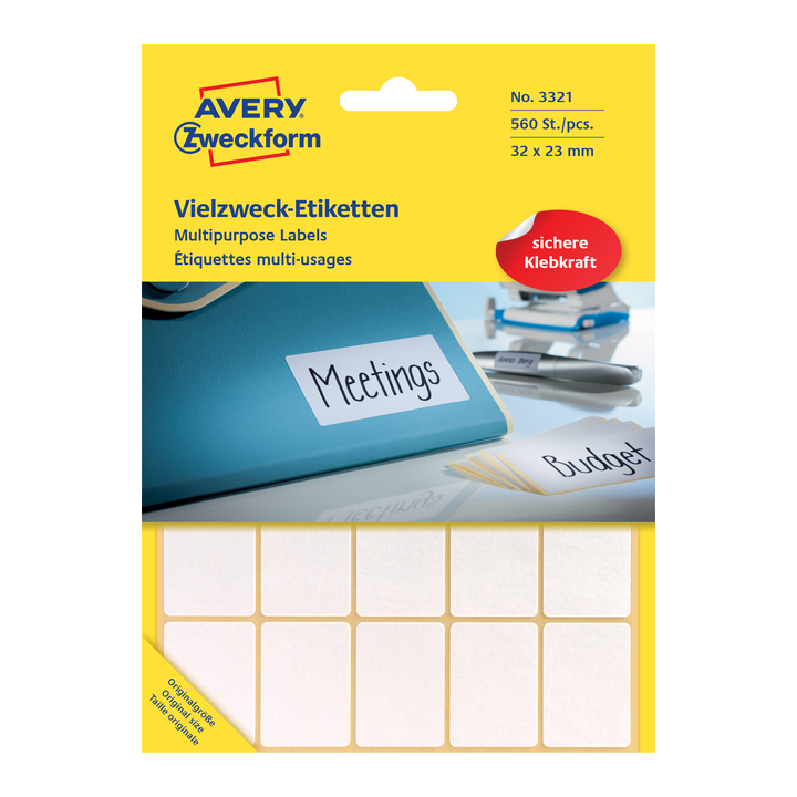 Etiket avery zweck 3321 32x23mm 560st - 0