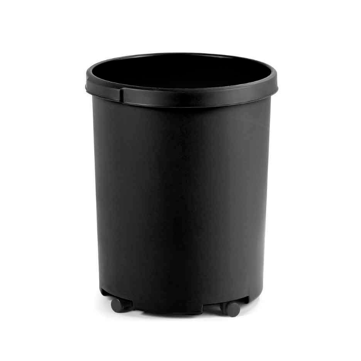 Kunststof papierbak, rond, 50 liter, zwart, VB 001836 - 1