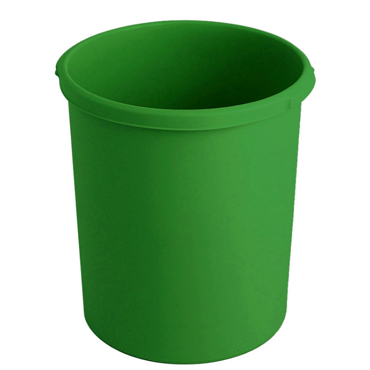 Kunststof papierbak, rond, 30 liter, groen, VB 201834 - 0