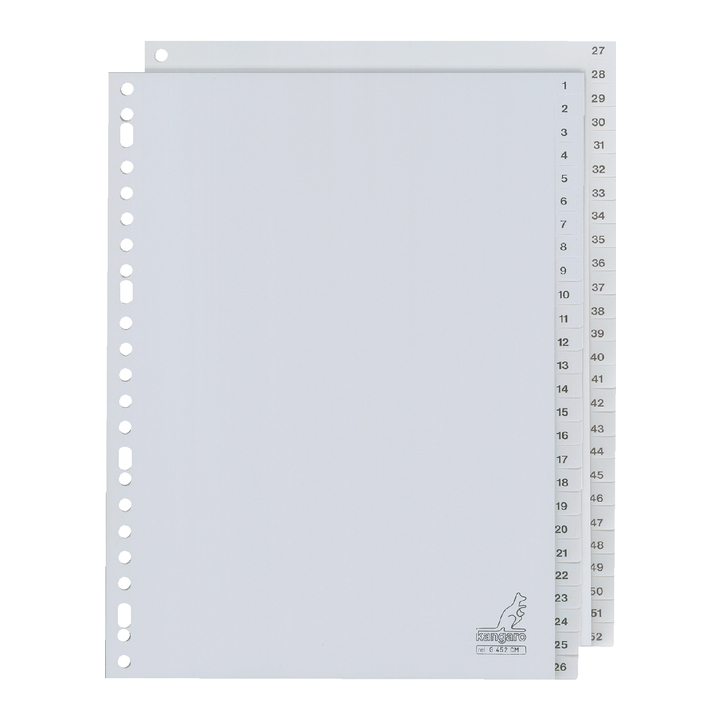 Tabblad kangaro g452cm a4 23r pp 52dlg 1-52 grijs(g452cm) - 0