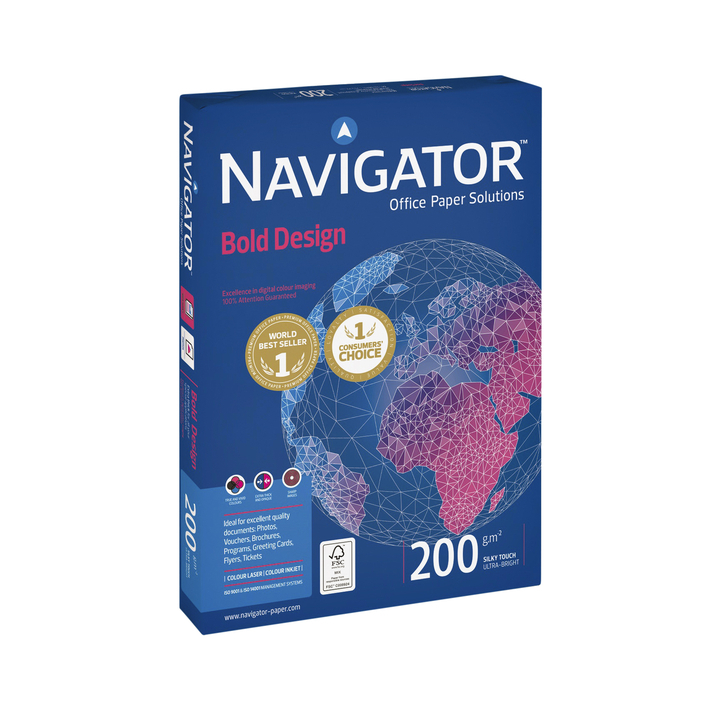 Kopieerpapier navigator bold design a4 200gr wit(hc200c1s31) - 0