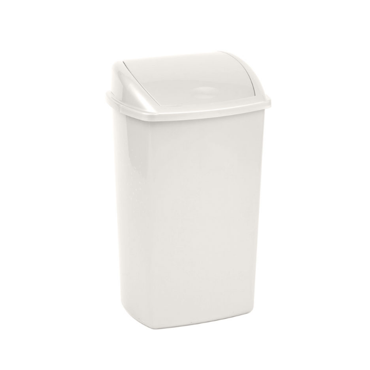 Afvalbak met swingdeksel, 73 liter, wit, VB 008458 - 0
