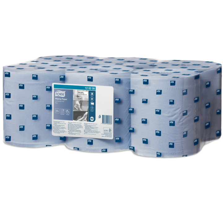 Tork Advanced | Midi Poetsrol | 320 Meter | 1-Laags | Recycled | M2 | Blauw | 128208 (6 stuks) - 2