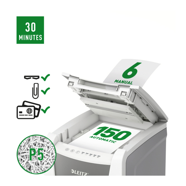 Papiervernietiger leitz iq auto+ office 150 p5 2x15mm(801400 - 2