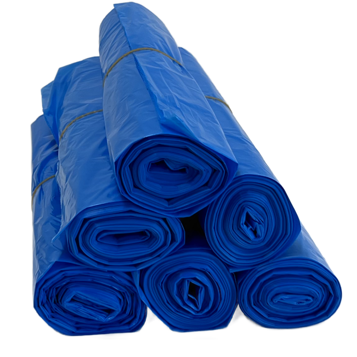 Vuilniszak | HDPE | 90x110cm | 150 Liter | T30 | Blauw (10 rollen x 25 zakken)  - 2