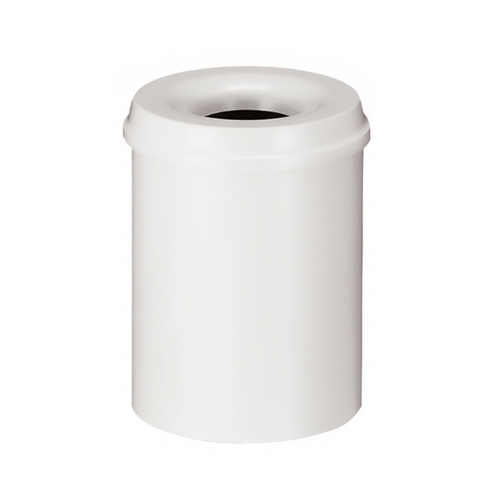 Metalen papierbak, vlamdovend, 15 liter, wit, VB 101500 - 0