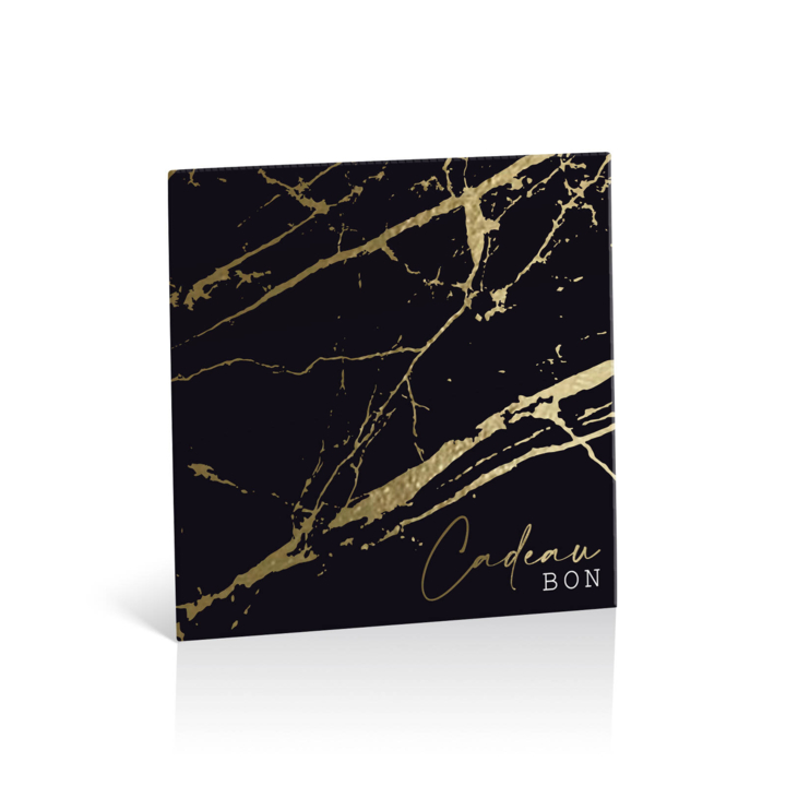 Cadeaubon, dessin black-gold marble, 12,5x12,5cm (10 st) - 0