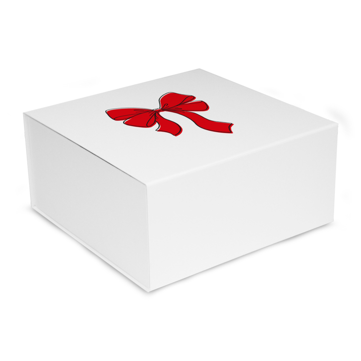 Luxe kerstmagneetdoos , Ribbon, 22x16,5x3cm, wit (25 stuks) - 0