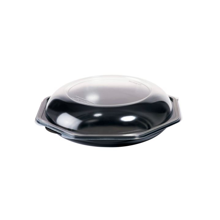 Duni Octabowl®, 1050 cc, zwart met transparant deksel, 149866 (170 stuks) - 0