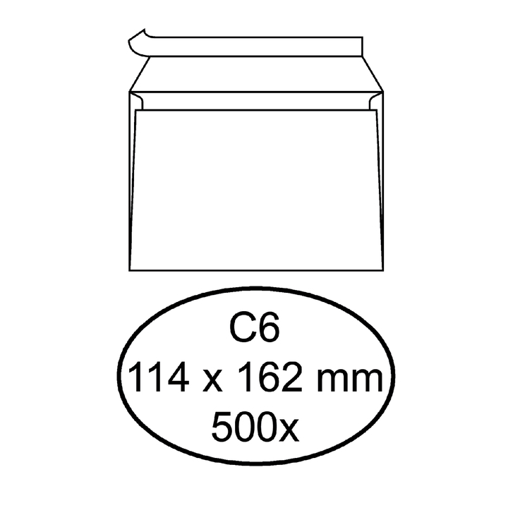 Envelop quantore bank c6 114x162 zk 80gr wit - 0