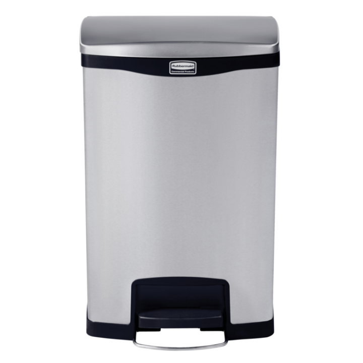 Rubbermaid, pedaalemmer, 50 liter, mat RVS/zwart, VB 224658 - 1