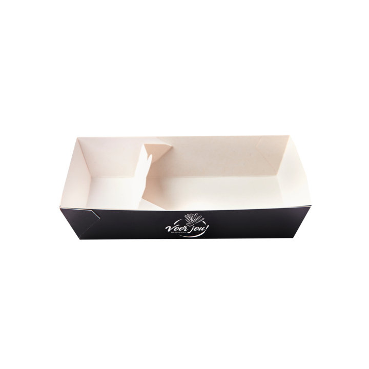 Bakje, karton, A14 + 1, zwart, Dip Delicious (600 stuks) - 1