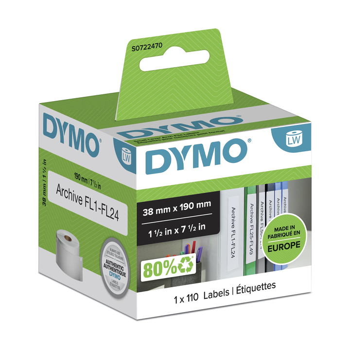 Etiket dymo 99018 labelprint ordner smal 38x190mm - 0