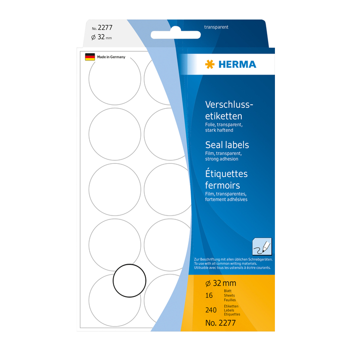 Etiket herma 2277 32mm 240st transparant(2277) - 0