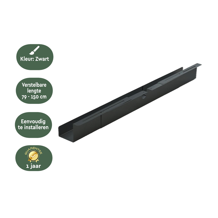 Kabelgoot brasq verstelbaar 75-150cm ct100 zwart(8652700) - 3