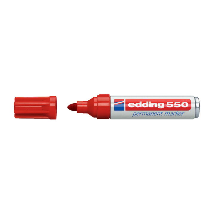 Viltstift edding 550 perm rond 3-4mm rood - 0