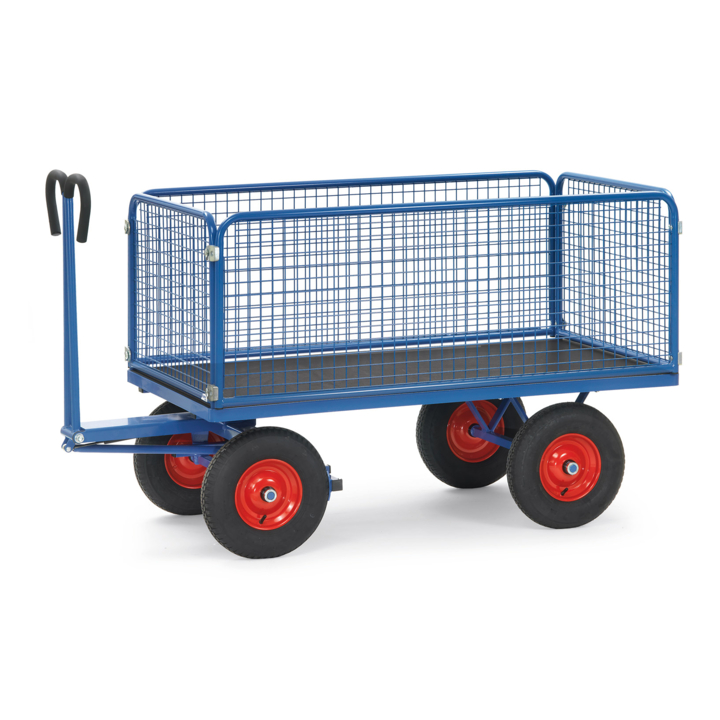 Handtrekwagen 600 hoog 1200x800mm 1000kg Rubber band - 0