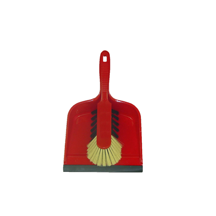 Cleaninq, stoffer en blik, 23x21cm, kunststof, rood, 104091R (1 stuk) - 0